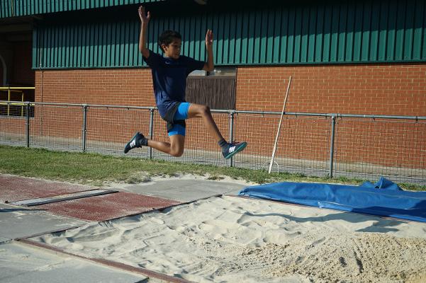 Young athlete long jump